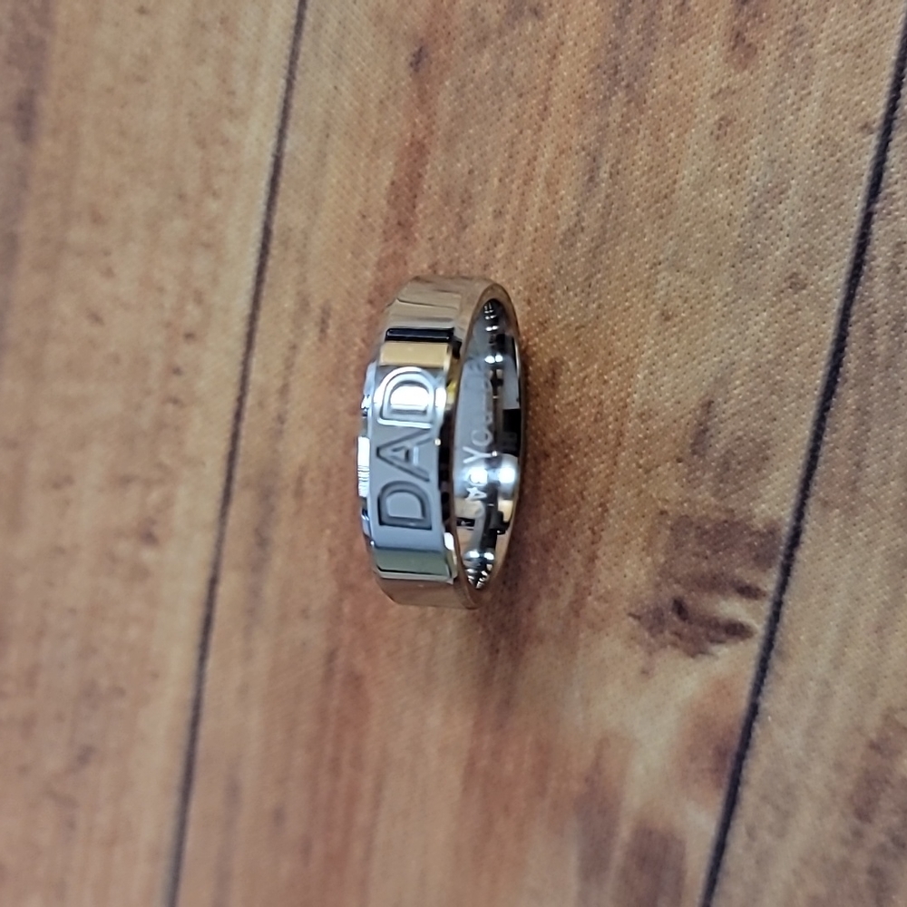 Men's Ring, Inscribed "Dad" and "Love You Dad", 8 - Picture 1 of 6